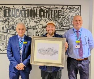 UNVEILING: Michael Wright, Adam Briscoe and Dr Simon Enwright. Picture: Andrew Copley.