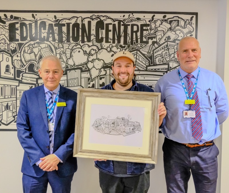 UNVEILING: Michael Wright, Adam Briscoe and Dr Simon Enwright. Picture: Andrew Copley.