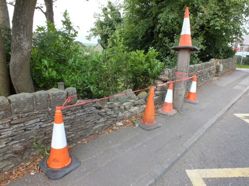 Main image for Car crash destroys dry stone wall