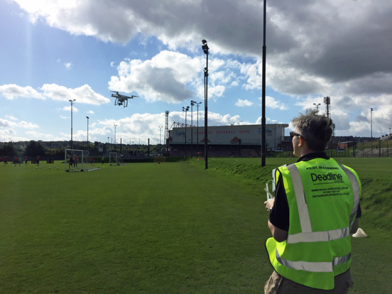 Main image for Johnson's drone goal: Barnsley training session filmed from above