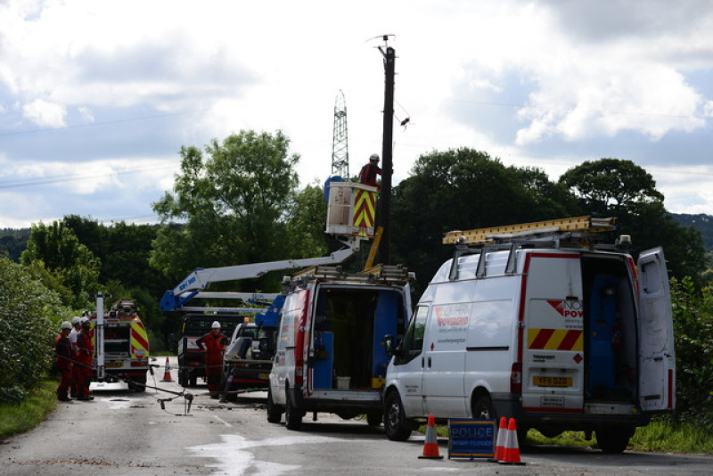 Main image for Pole collapse brings down power cables