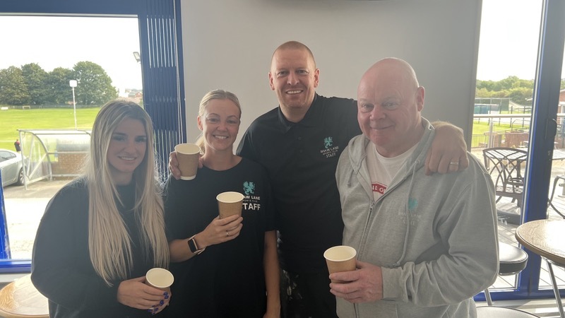 NEW HOME: Shaw Lane Sports Club will host the students. Pictured are Dave Clayton, Simon Horbury, Lauren Warden and Emily Chappell.