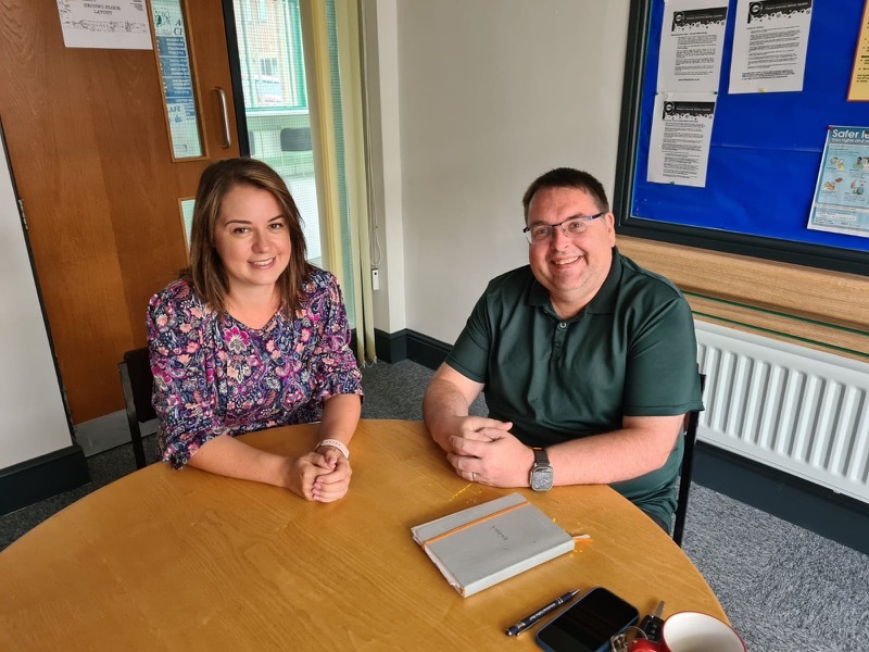 POSITIVE TALKS: MP Stephanie Peacock with Richard Windle.