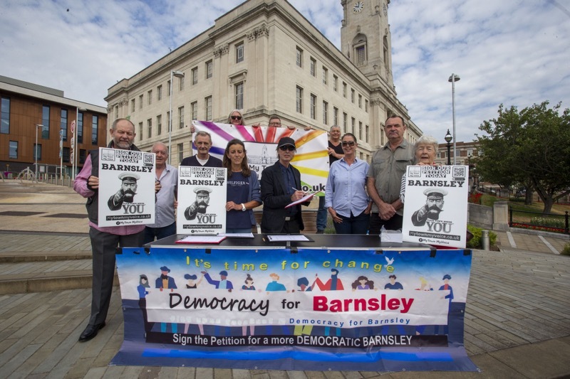 Reclaim Democracy: A demonstration outside the town hall called for clearer transparency from the sitting labour party, on policies, transport and infrastructure. Picture Shaun Colborn PD091242