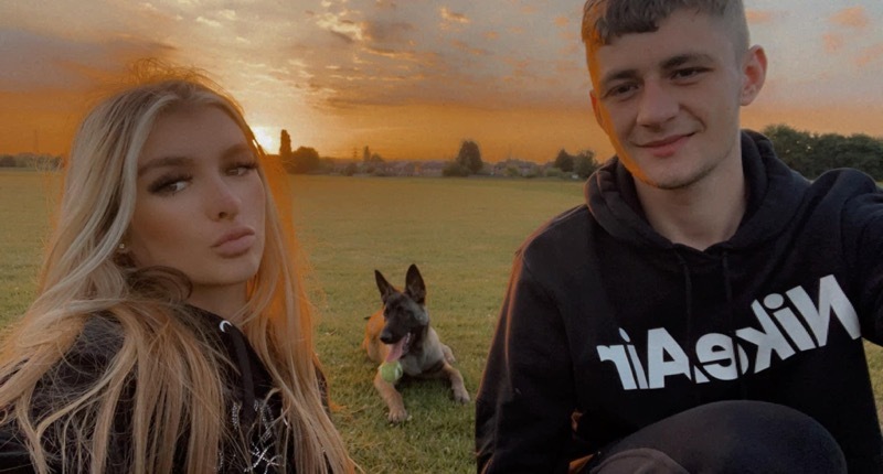 HEARTBREAKING: Jordon with his girlfriend Georgia and dog Zena.