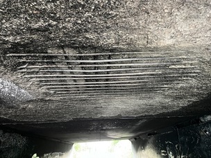 DAMAGE: The underpass’ roof.