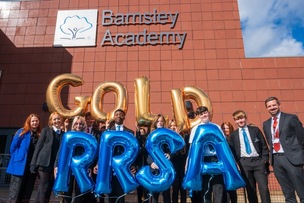 AWARD: Barnsley Academy pupils toast their UNICEF accreditation.