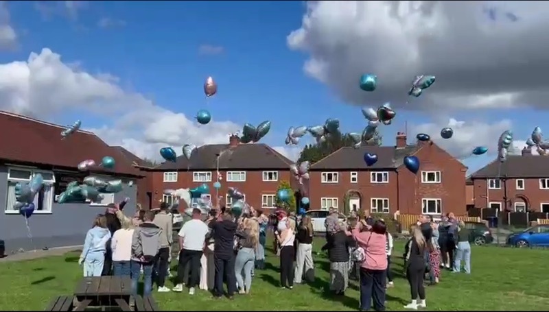 MEMORY: The balloon release on Sunday.