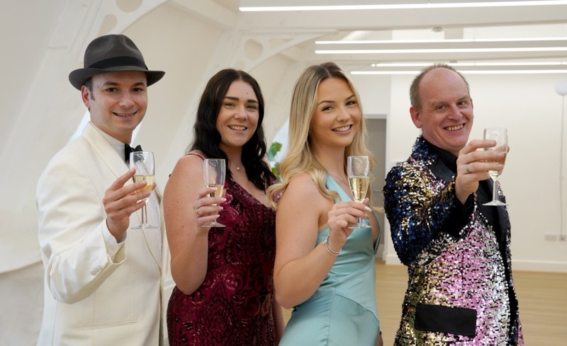 CELEBRATIONS: Barnsley Civic’s Ralph Parmar, Alexa Kendall, Terri Bullivant and Dan Winder. Picture: Scott Firth.