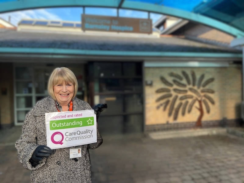 OUTSTANDING: Carole Gibbard celebrating the hospice’s Outstanding CQC rating back in 2023.
