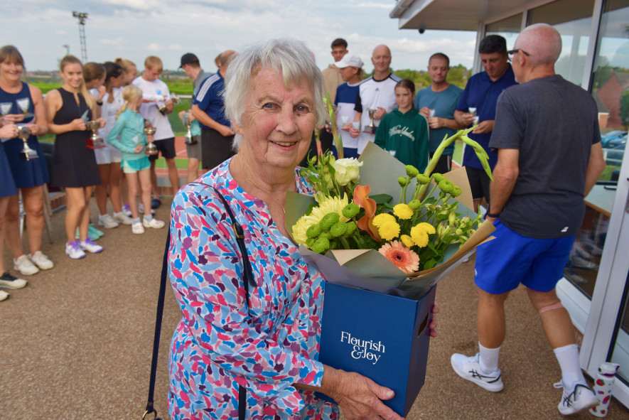 Main image for Sheila playing tennis into her 90s
