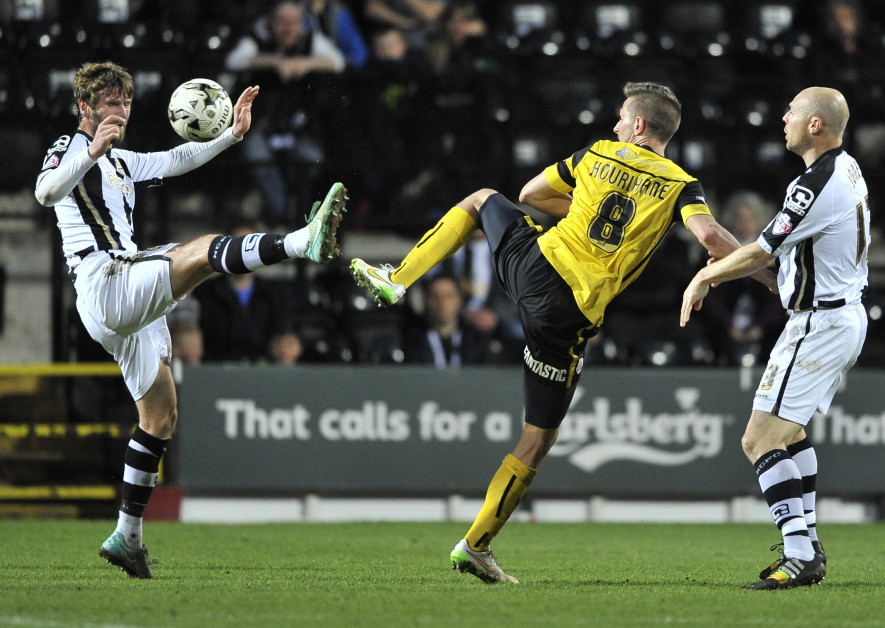 Conor Hourihane with Paddy McCourt and Gary Jones the last time Barnsley played at Notts County