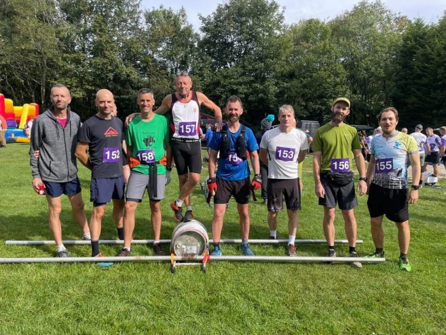 Barrels of fun: Penistone runners at the Kinder race.