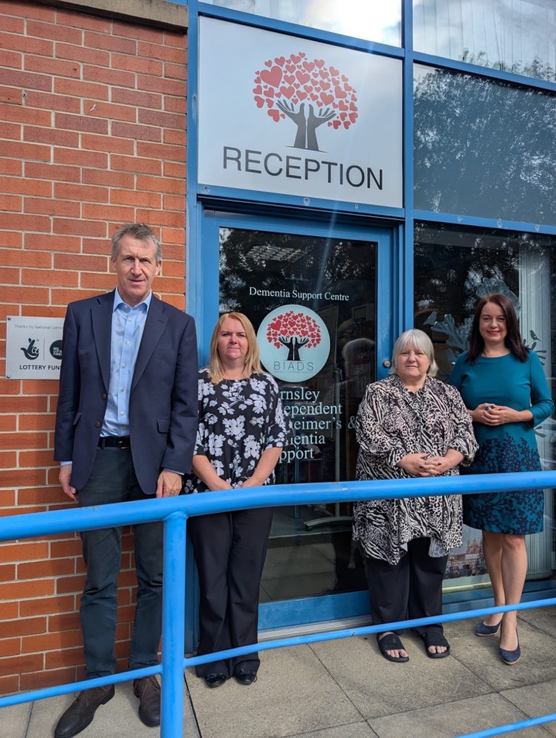 SPECIAL VISIT: Barnsley MPs Dan Jarvis and Steph Peacock with Lesley Parkes and Linda Pattison.
