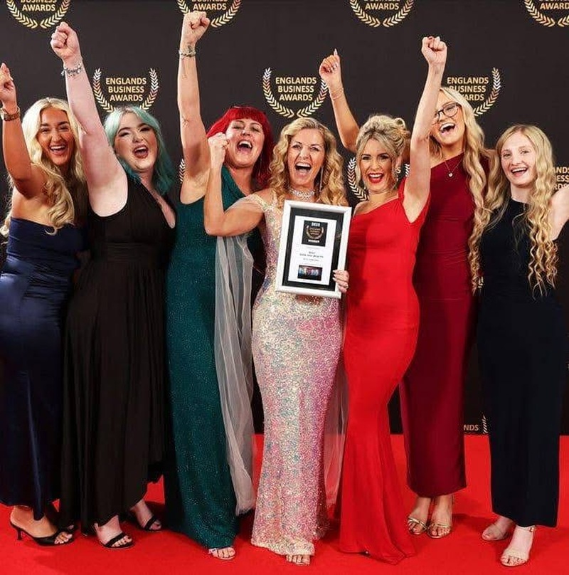 THE STELLA TEAM: Celebrating success at the regional finals of the England Business Awards.