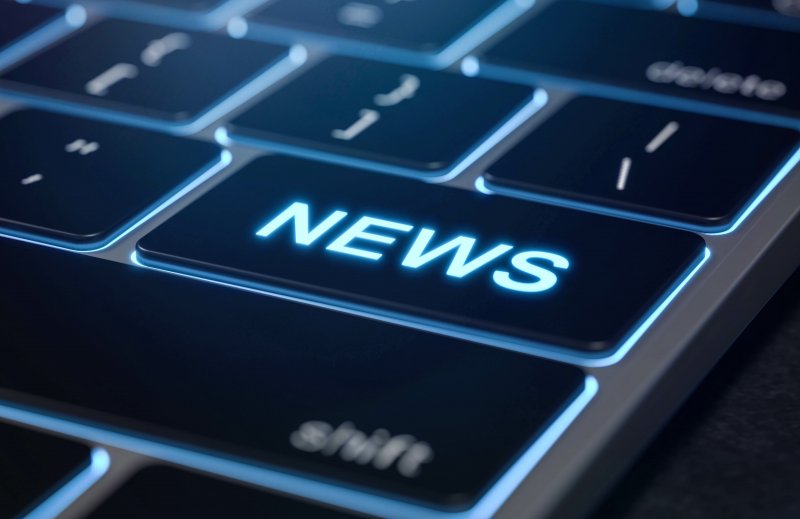 News graphic, keyboard Stock Image